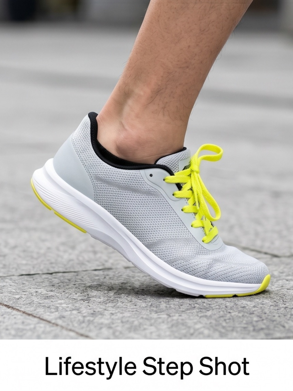 Avia Men's Gray Athletic Sneakers with Yellow Laces
